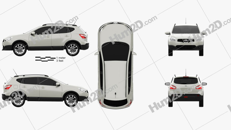 Nissan Qashqai (Dualis) 2010 car clipart