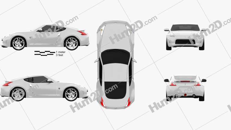 Nissan 370Z Coupe 2013 Clipart and Blueprint - Download Vehicles Clip ...