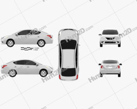 Nissan Versa (Tiida) sedan 2012 car clipart