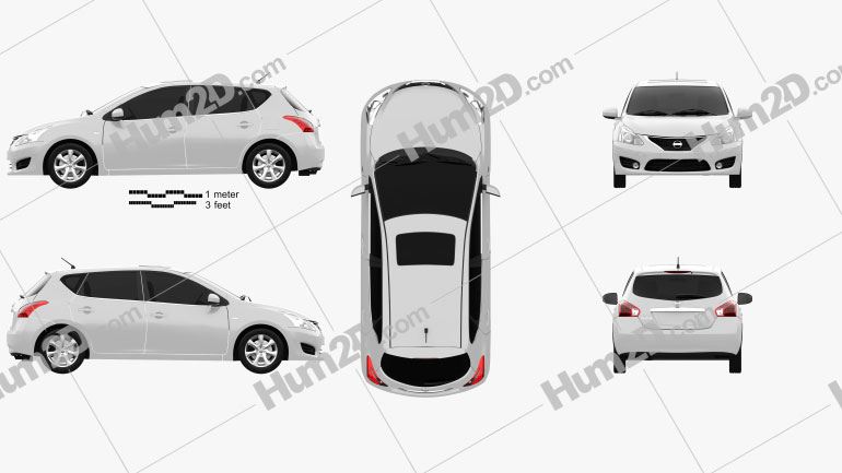 Nissan Tiida 2013 car clipart