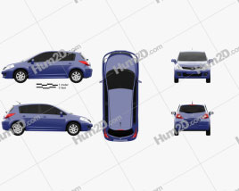 Nissan Tiida (C11) hatchback 2012 car clipart