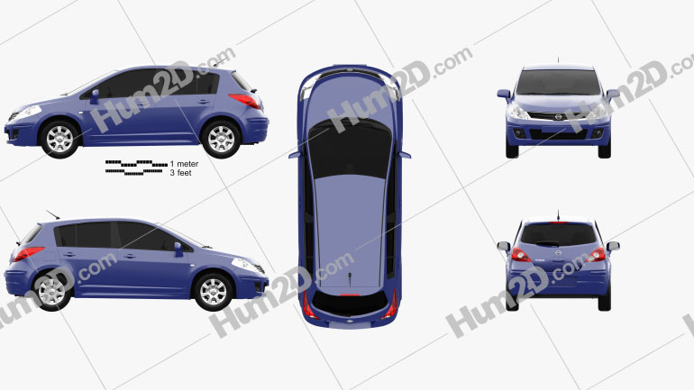Nissan Tiida (C11) hatchback 2012 PNG Clipart