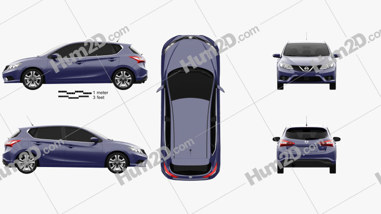 Nissan Pulsar hatchback 2014 car clipart