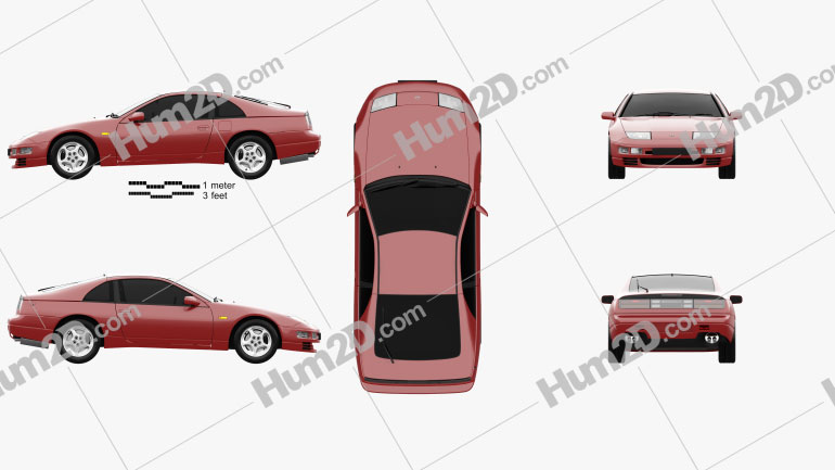 Nissan 300ZX (Z32) 2 seater 1989 car clipart