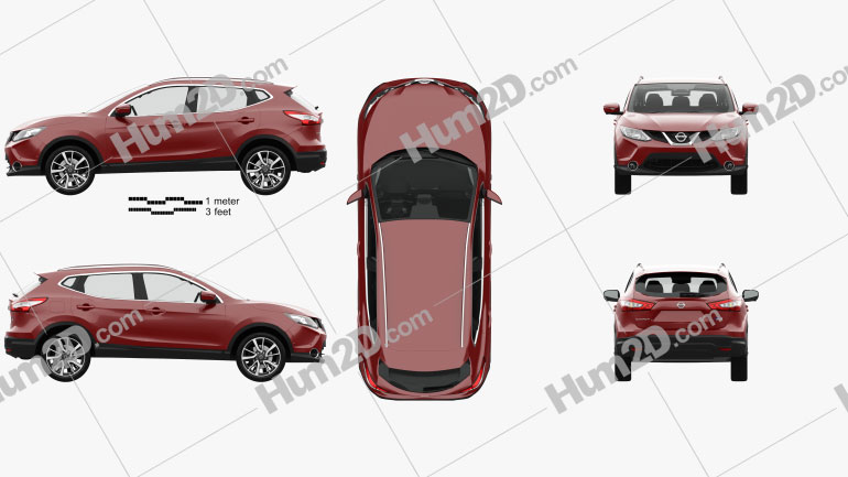 Nissan Qashqai with HQ interior and engine 2014 car clipart
