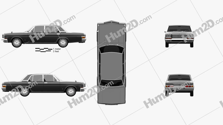 Nissan President Type D 1973 car clipart