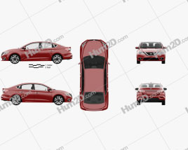 Nissan Sentra SL with HQ interior 2016 car clipart