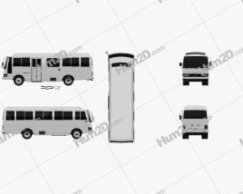 Nissan Civilian SWB Bus 1982 clipart