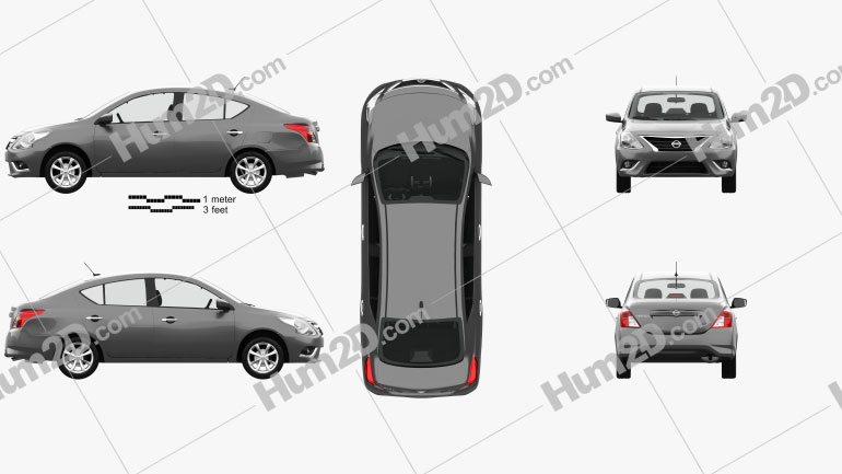 Nissan Versa Sense with HQ interior 2015 car clipart