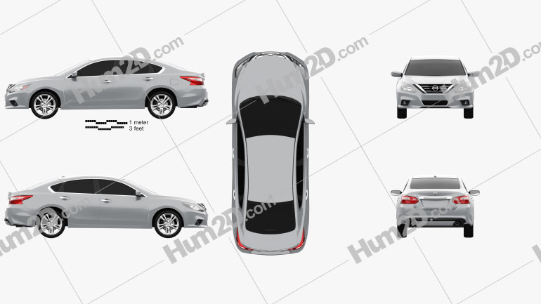 Nissan Altima SL 2016 Clipart and Blueprint - Download Vehicles Clip ...