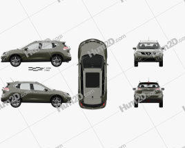 Nissan Rogue with HQ interior 2017 car clipart