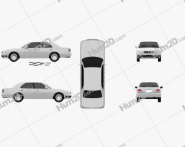 Nissan Cedric Brougham sedan 1995 car clipart