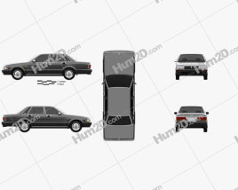 Nissan Cedric Brougham sedan 1987 car clipart