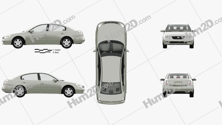 Nissan Altima S with HQ interior 2002 car clipart