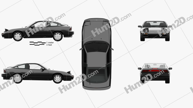 Nissan 180SX with HQ interior 1991 car clipart
