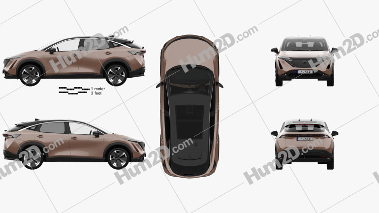 Nissan Ariya e-4orce JP-spec with HQ interior 2020 Clipart Image