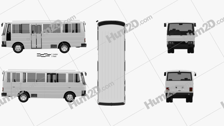 Nissan Civilian Bus 1984 clipart