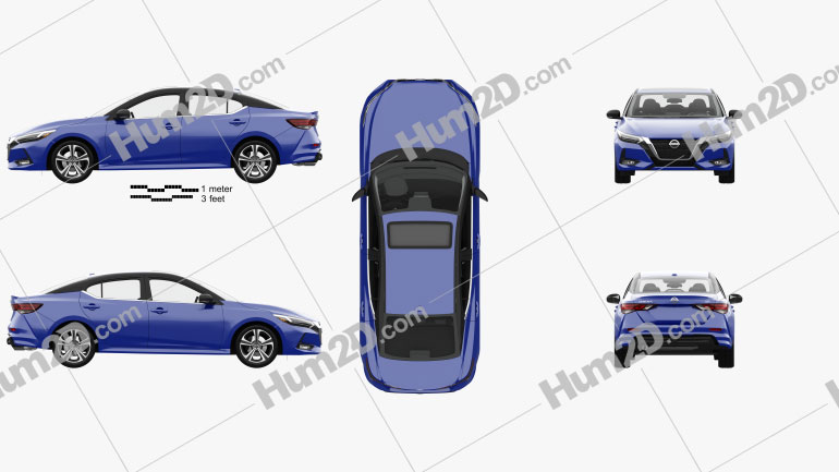 Nissan Sentra SR with HQ interior 2020 car clipart