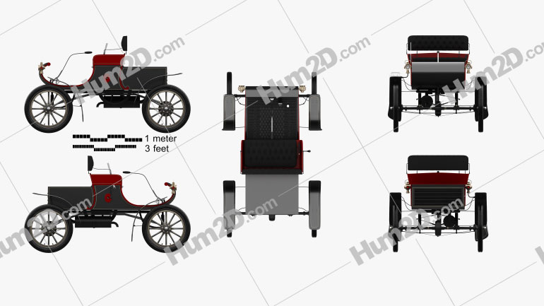 Oldsmobile Model R Curved Dash Runabout 1901 car clipart