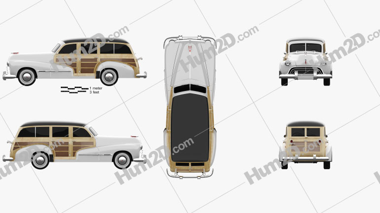 Oldsmobile Special 66/68 station wagon 1947 car clipart