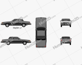 Oldsmobile Cutlass Supreme Brougham coupe 1987 car clipart