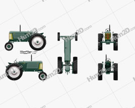 Oliver Super 88 1958 Tractor clipart