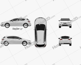 Opel Astra J 2011 car clipart