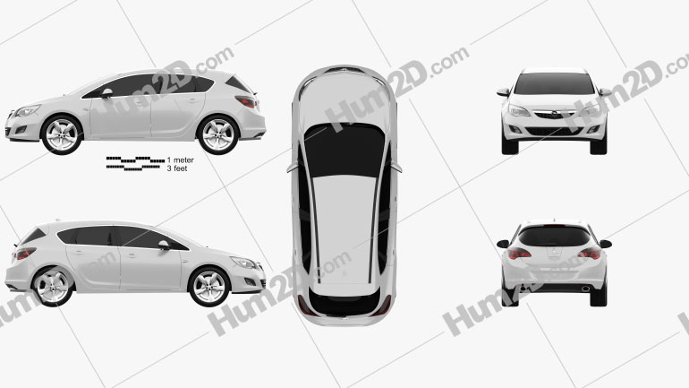 Opel Astra J 2011 Blueprint