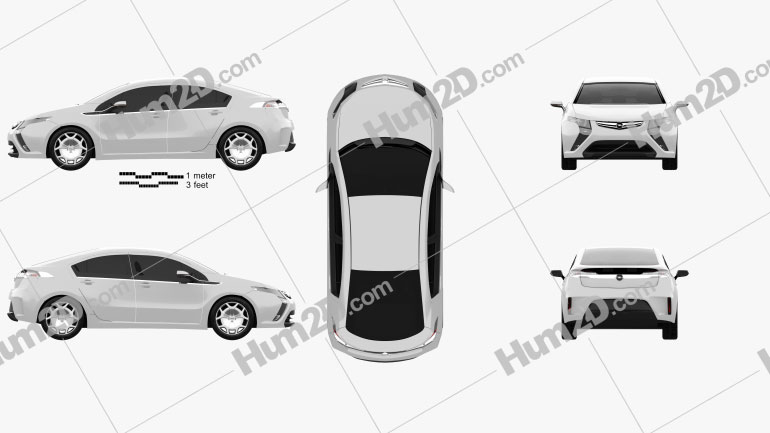 Opel Ampera 2011 car clipart