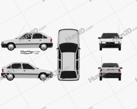 Opel Kadett E Hatchback 5-door 1991 car clipart