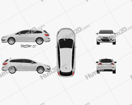 Opel Astra J sports tourer 2012 car clipart