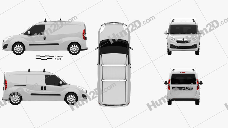 Opel Combo D Panel Van L2H1 2012 Clipart Image
