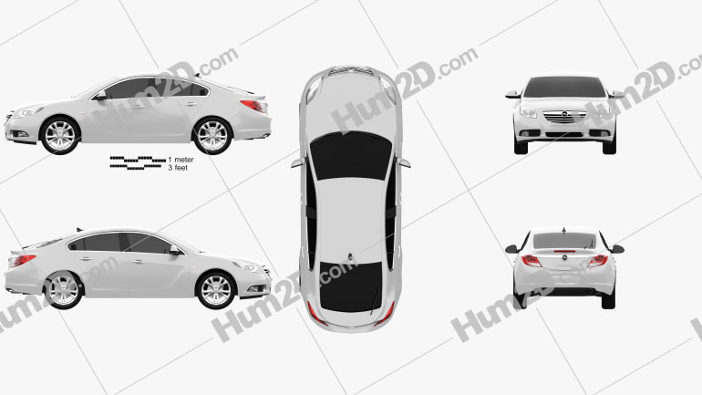 Opel Insignia hatchback 2012 car clipart