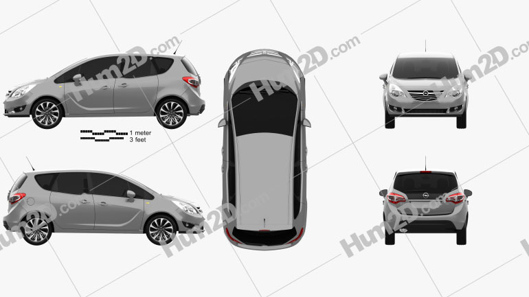 Opel Meriva (B) 2013 car clipart
