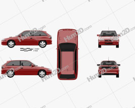 Opel Astra (F) 3-türig GSi 1991 car clipart