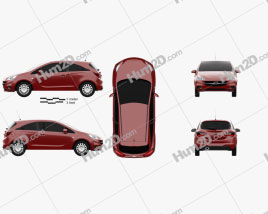 Opel Corsa (E) de 3 portas 2014 car clipart