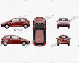 Opel Corsa (E) de 3 portas com interior HQ 2014 car clipart
