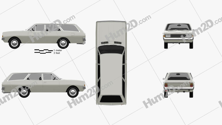 Opel Rekord (C) Caravan 1967 car clipart