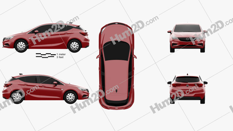 Opel Astra K Selection 2016 car clipart