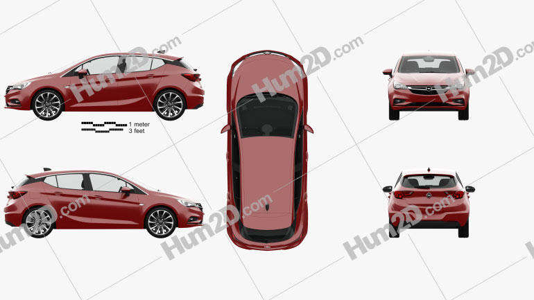 Opel Astra K With Hq Interior 16 Clipart Download Vehicles Clipart Images And Blueprints In Png Psd