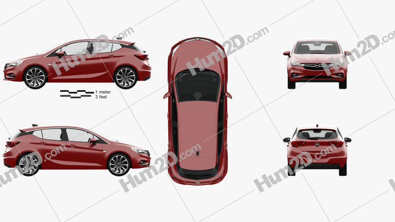 Opel Astra K with HQ interior 2016 car clipart