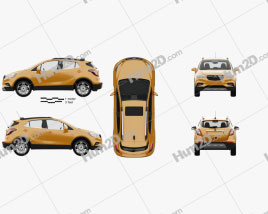 Opel Mokka X with HQ interior 2017 car clipart