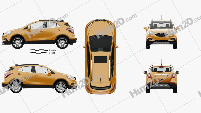Opel Mokka X with HQ interior 2017 car clipart