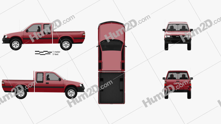 Opel Campo Sports Cab 1997 car clipart
