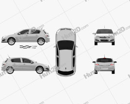 Opel Astra hatchback 2007 car clipart
