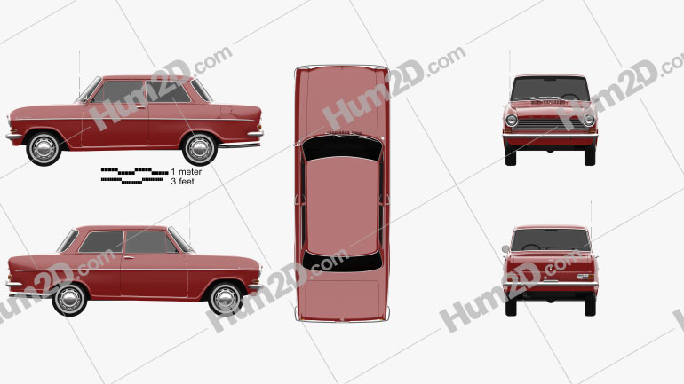 Opel Kadett 1962 car clipart