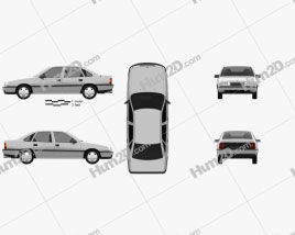 Opel Vectra sedan 1988 car clipart