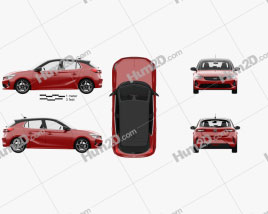 Opel Corsa with HQ interior 2020 car clipart