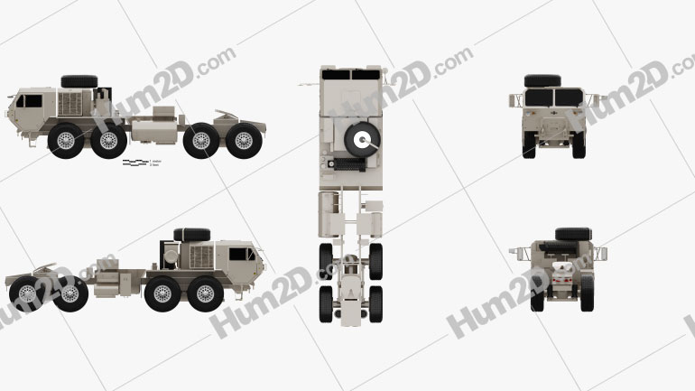 Oshkosh HEMTT M983A4 Patriot Tractor Truck 2011 Blueprint