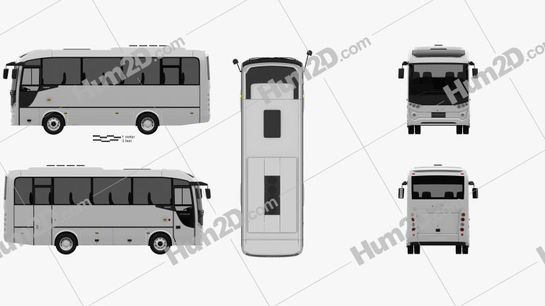 Otokar Tempo Bus 2014 Clipart Image